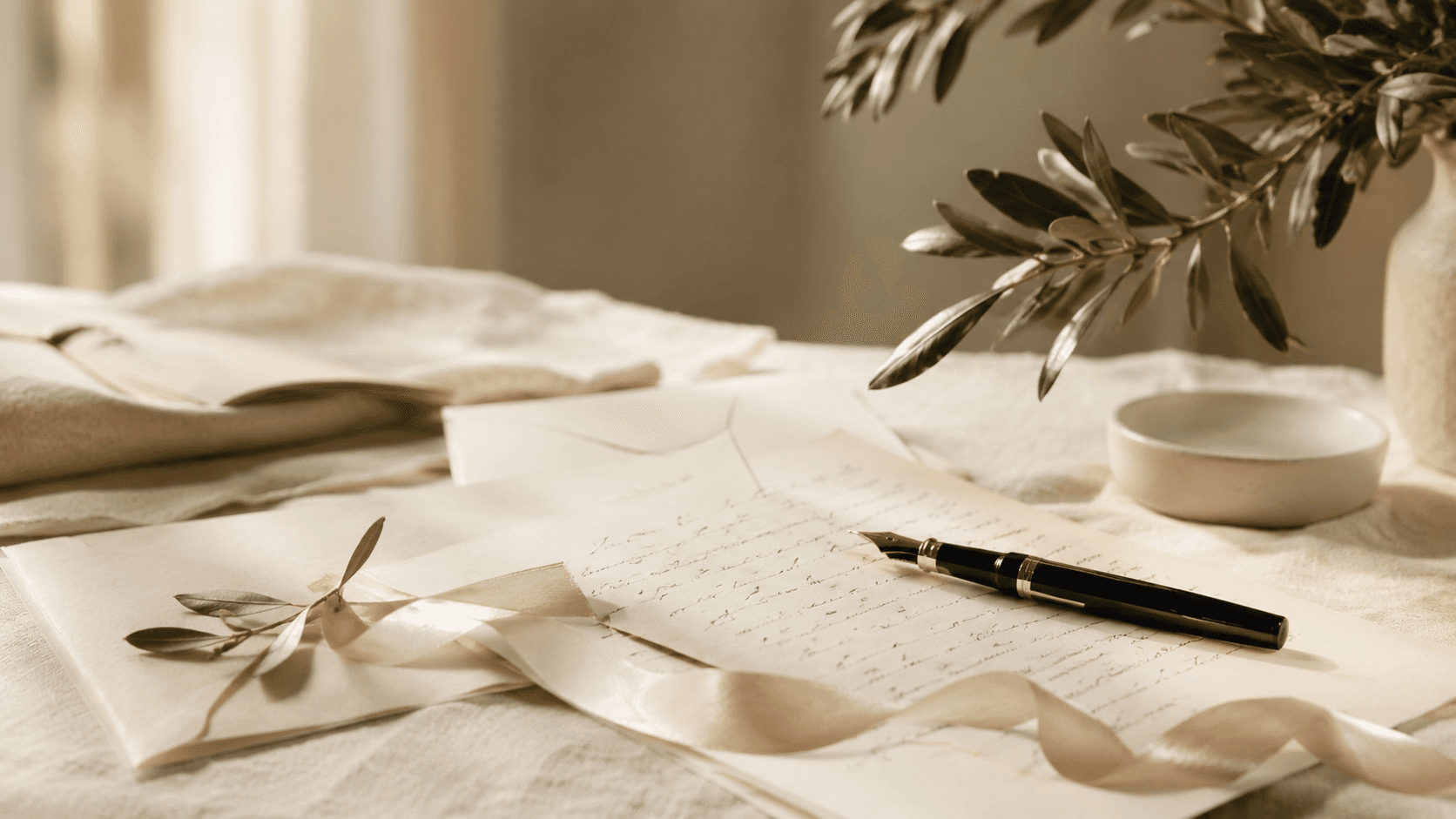 Dettaglio di scrittura e penna per una cerimonia laica